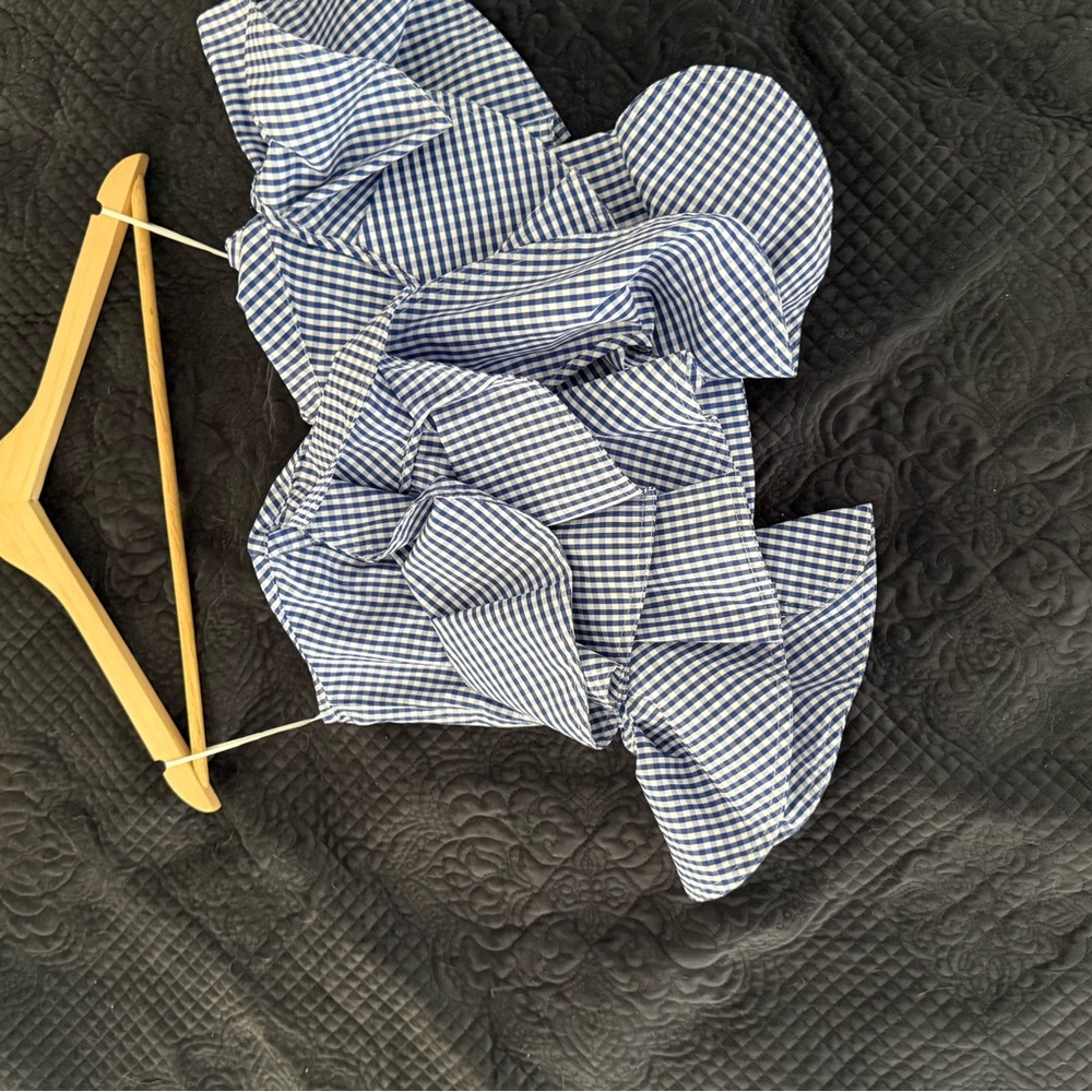 Nordstrom Blue and White Checkered Top